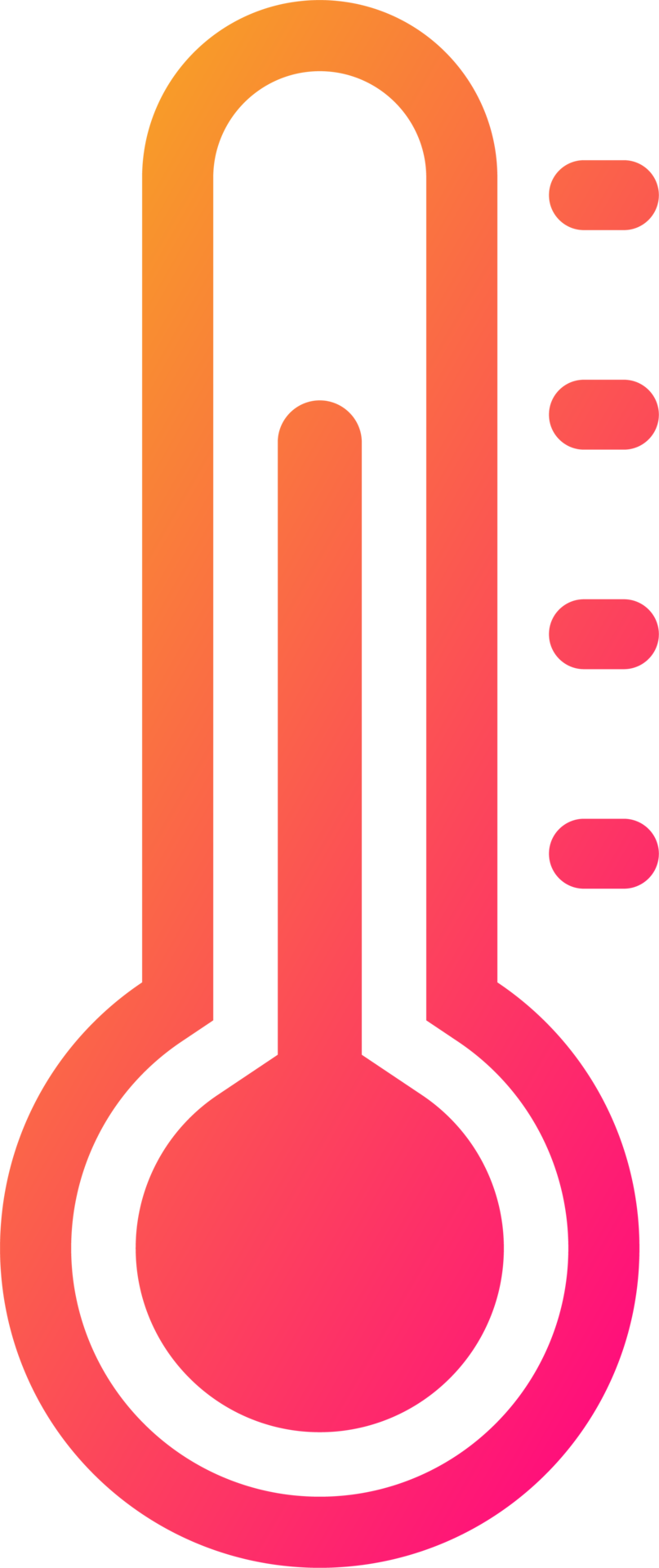 Thermometer icon in gradient colors. Temperature signs illustration