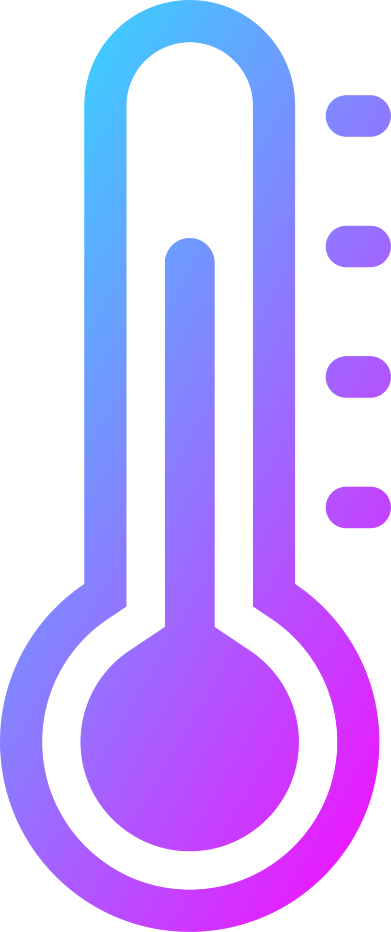 Thermometer icon in gradient colors. Temperature signs illustration