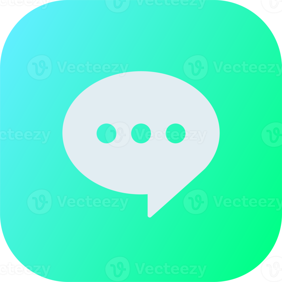 Chat icon in square gradient colors. Messaging signs illustration. png