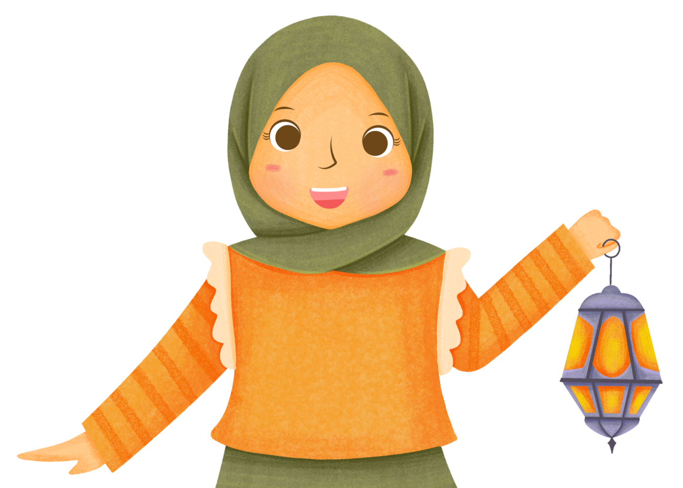 les femmes hijab apportent la lanterne du ramadan png