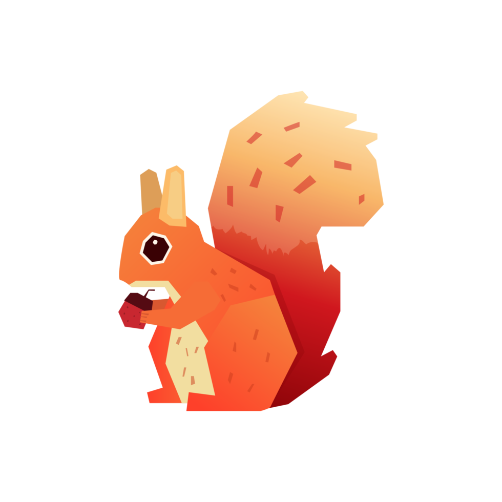 Cute squirrel in flat style png