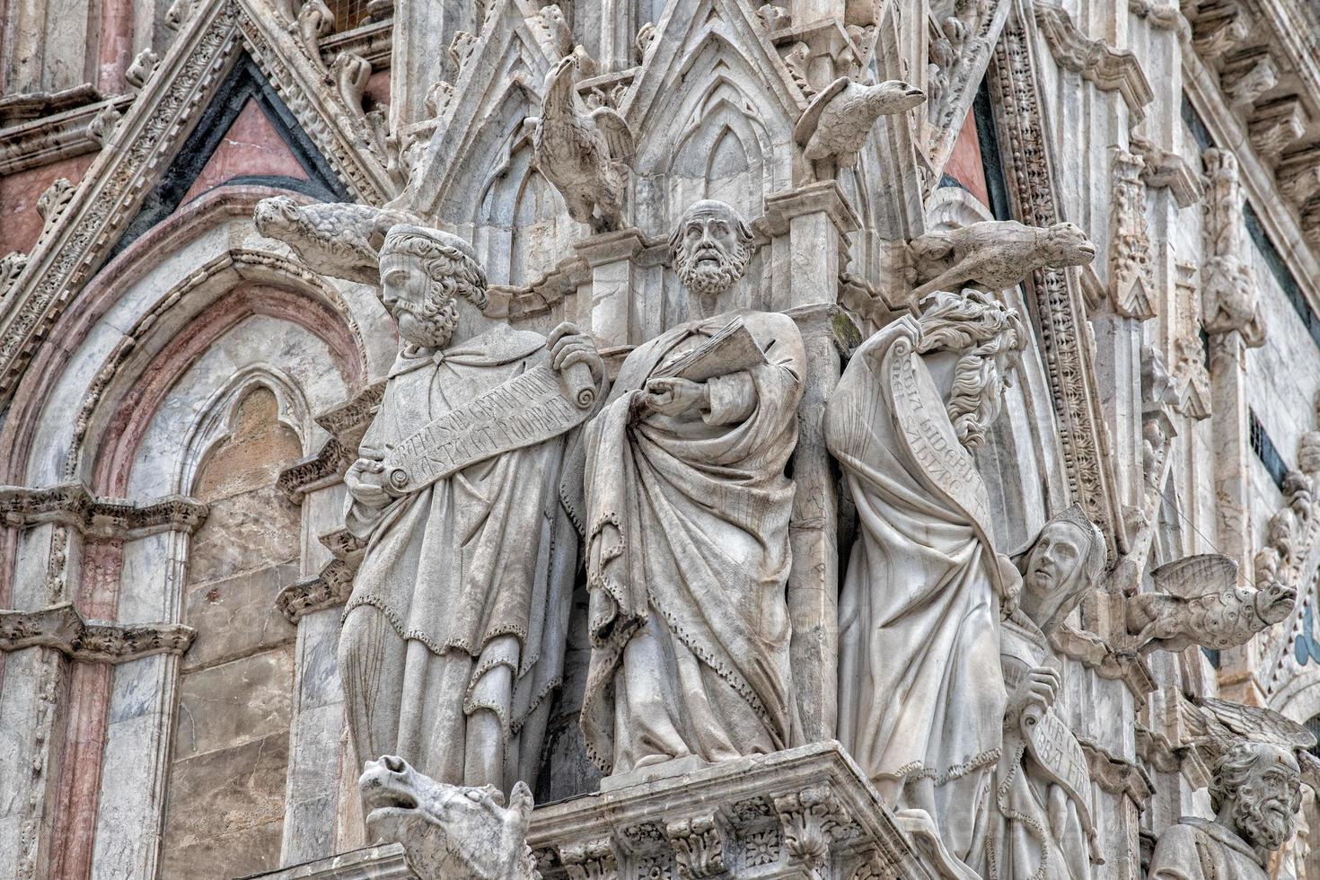 Siena dome cathedral external view detail of statue photo