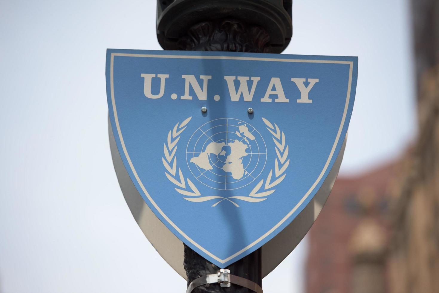 united nations way blue sign photo