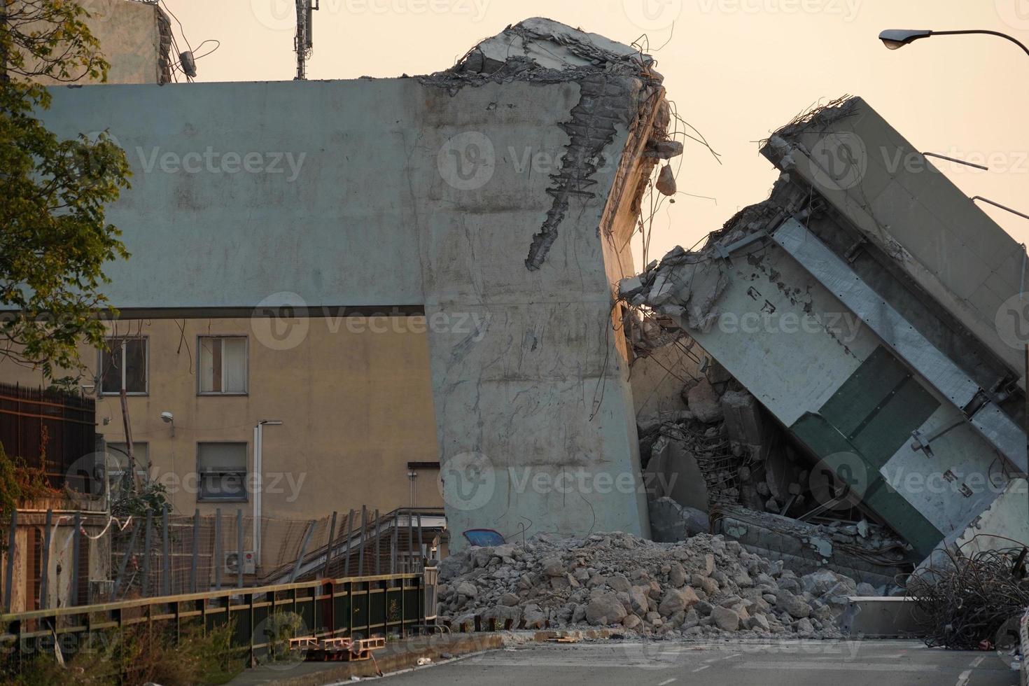 morandi collapsed bridge in genoa photo