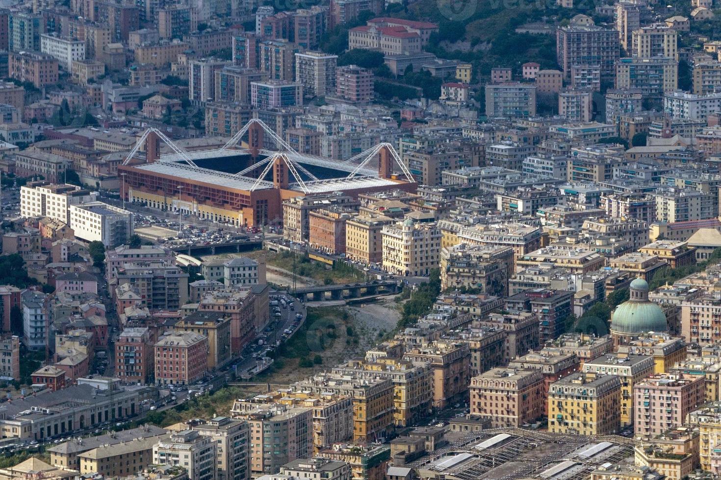 Genoa town Marassi soccer stadium aerial view photo