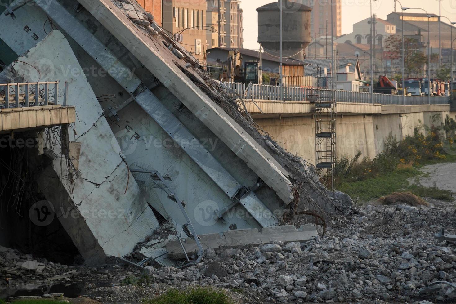 morandi collapsed bridge in genoa photo