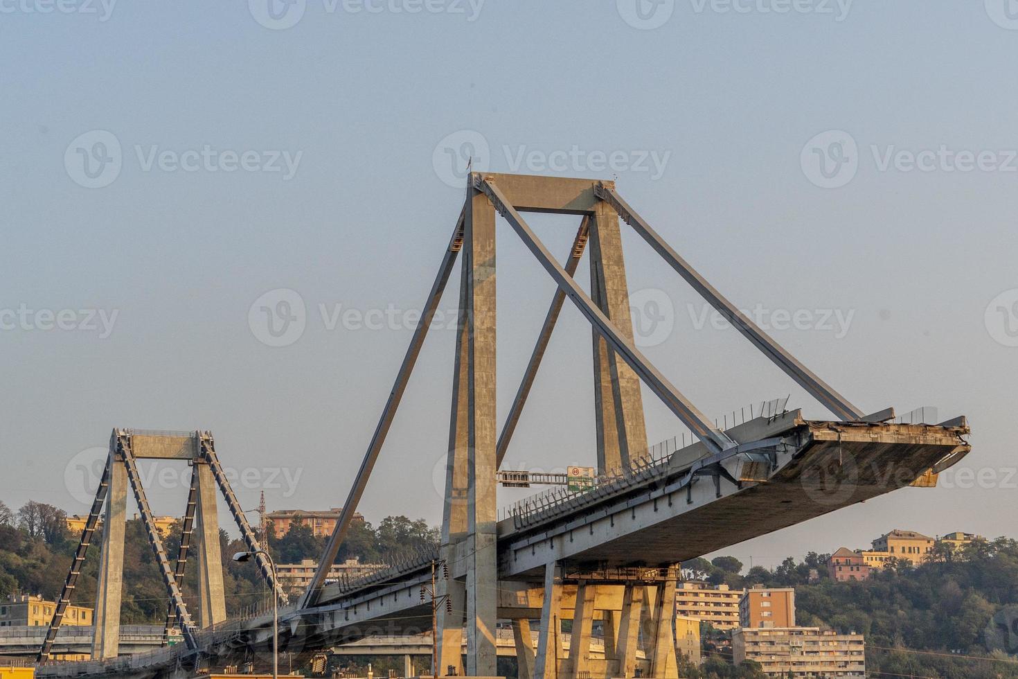 morandi collapsed bridge in genoa photo