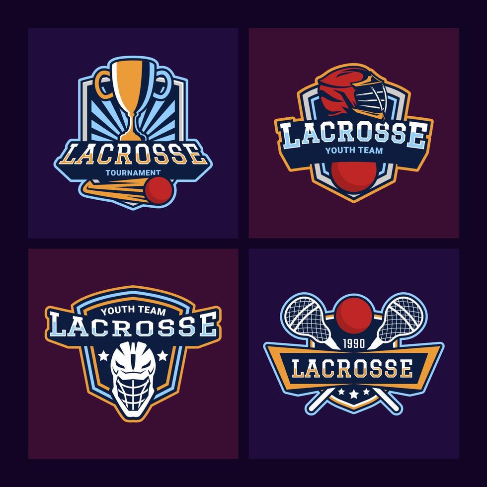 colección de logotipos deportivos de lacrosse vector