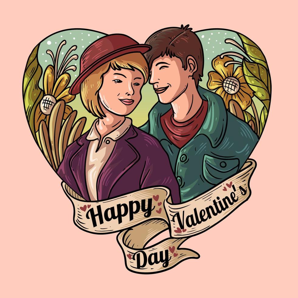 Couple on Valentine's Day Concept vector