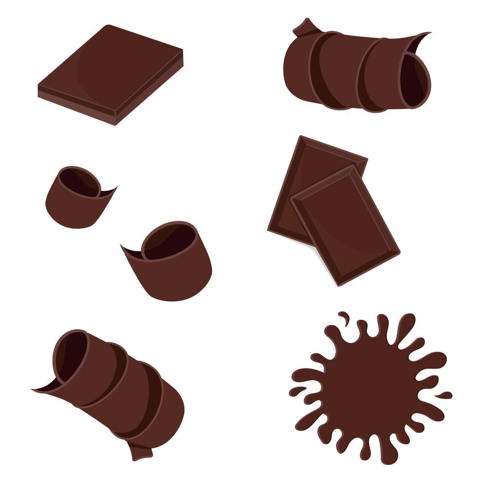 Large chocolate bar without packaging, black stencil, isolated vector illustration silhouette icon