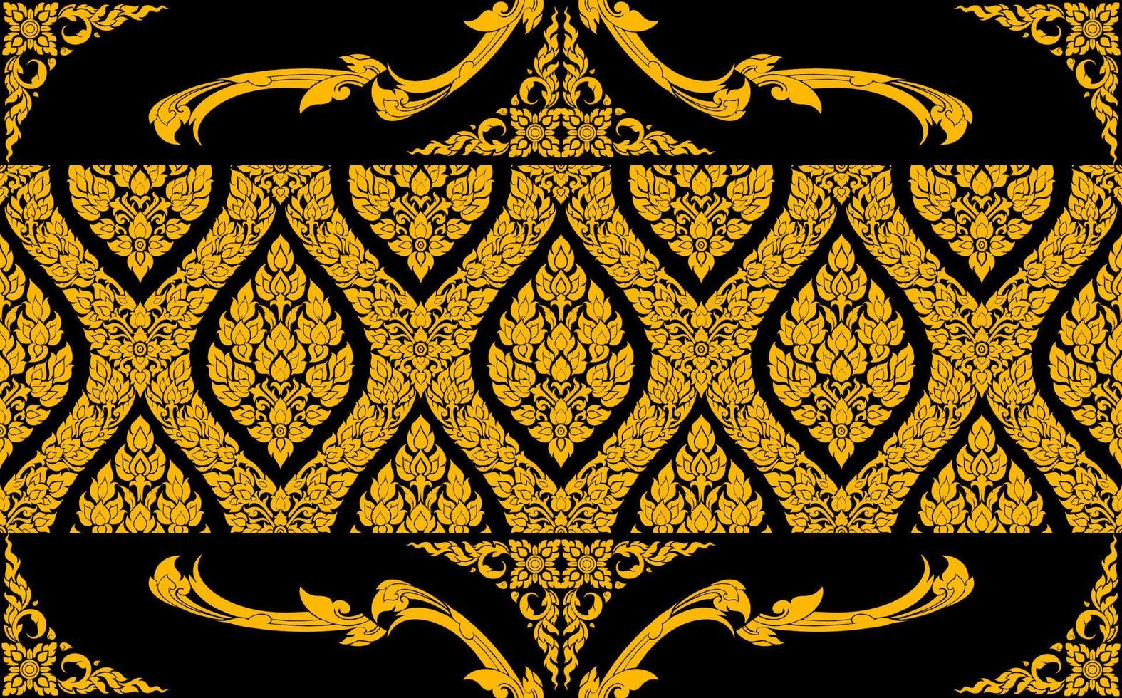 Thai art and asian style luxury banner gold background pattern decoration for flyers, poster, web, banner, brochure and card concept vector illustration. Thai Pattern gold background 18755337 Vector Art at