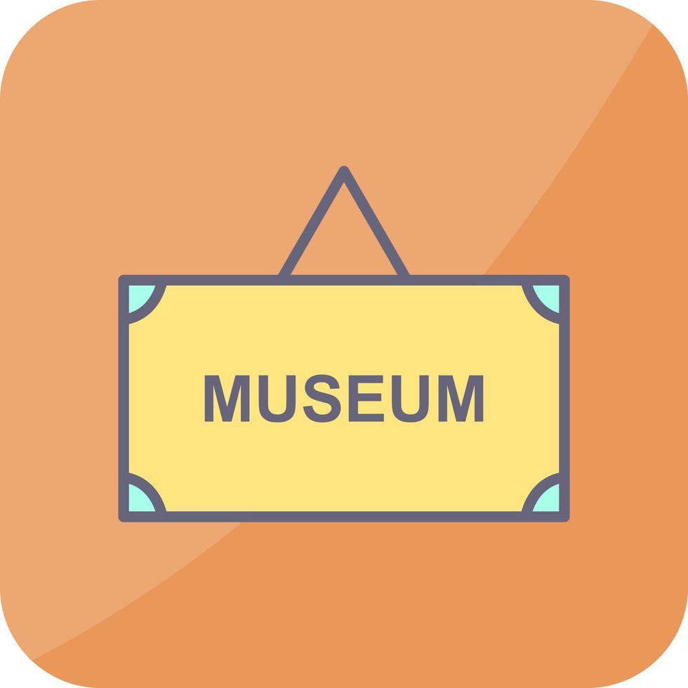 icono de vector de etiqueta de museo