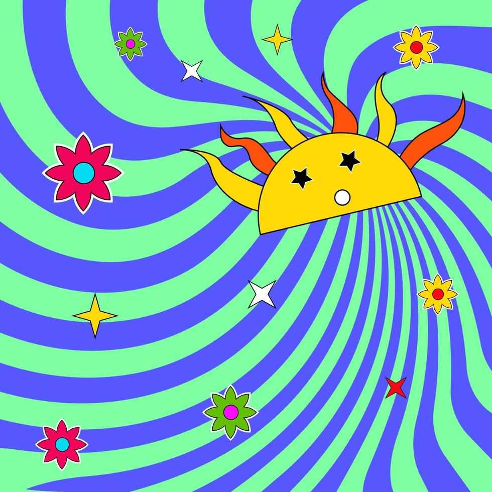 Bright psychedelic background vector