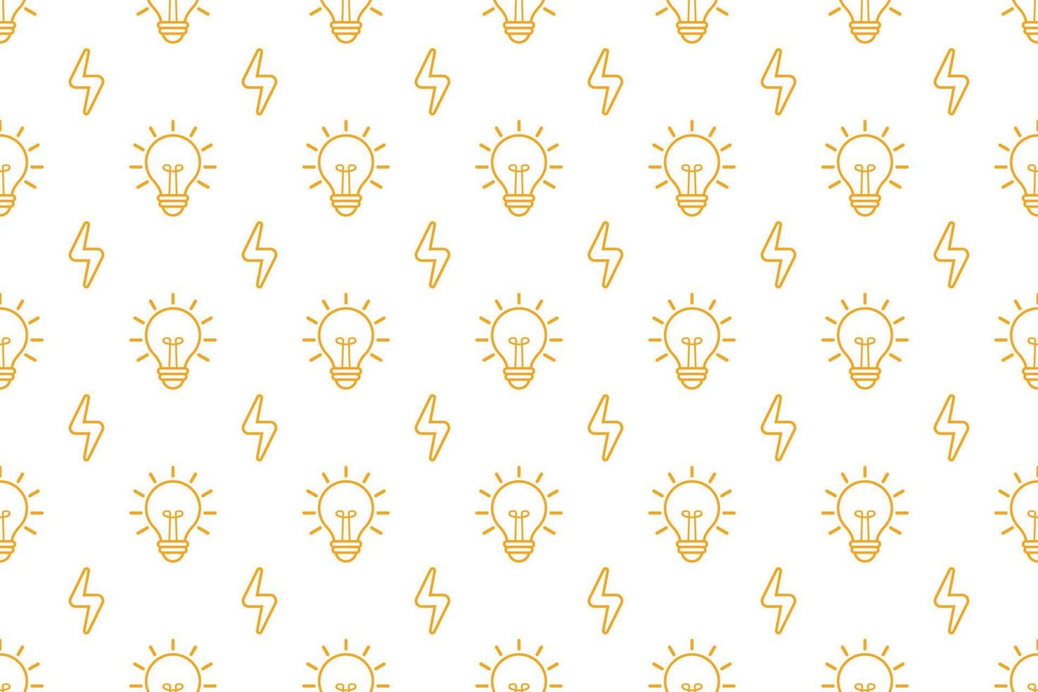 Light bulb electricity seamless pattern on white background vector design