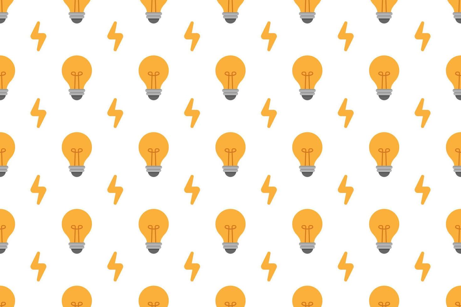 Light bulb electricity seamless pattern on white background vector design