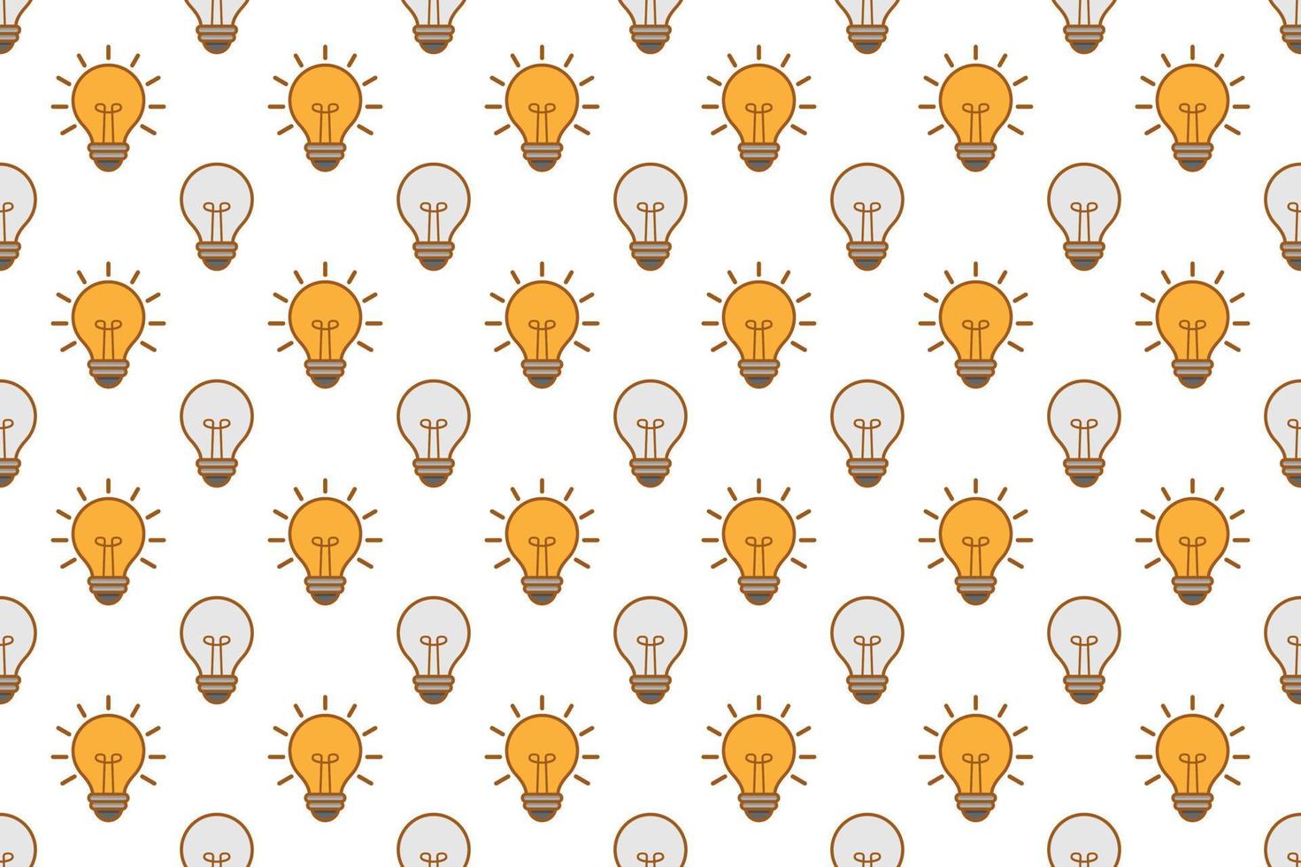 Light bulb electricity seamless pattern on white background vector design