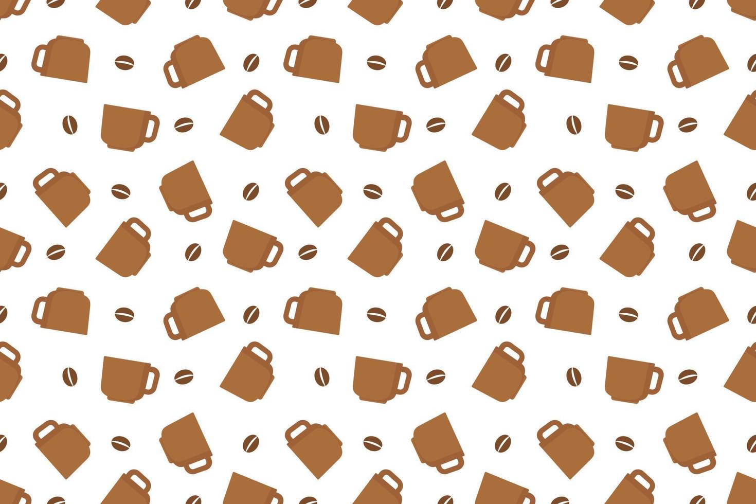 resumen de patrones sin fisuras de la taza de café en el diseño de vectores de fondo blanco