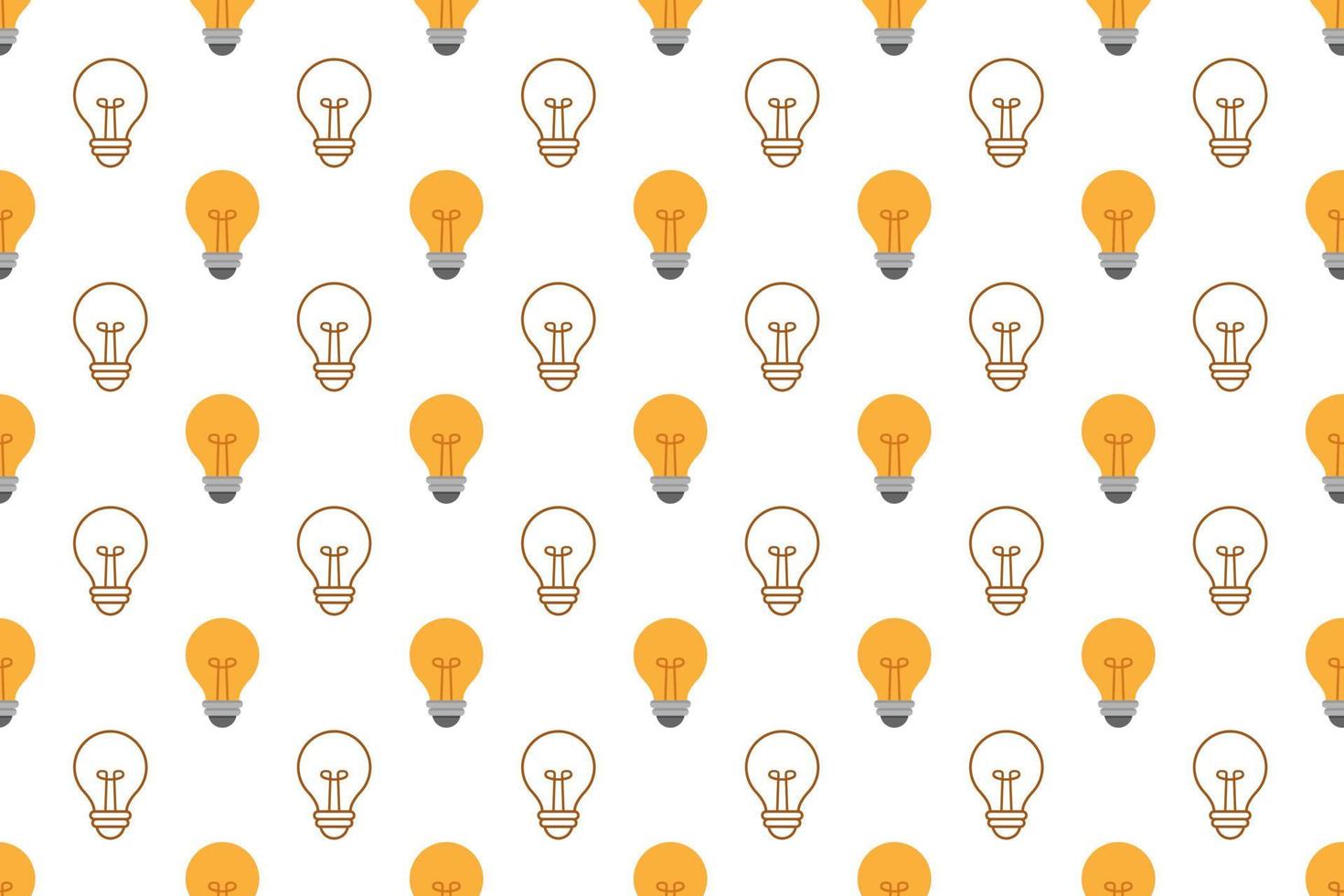 Light bulb electricity seamless pattern on white background vector design