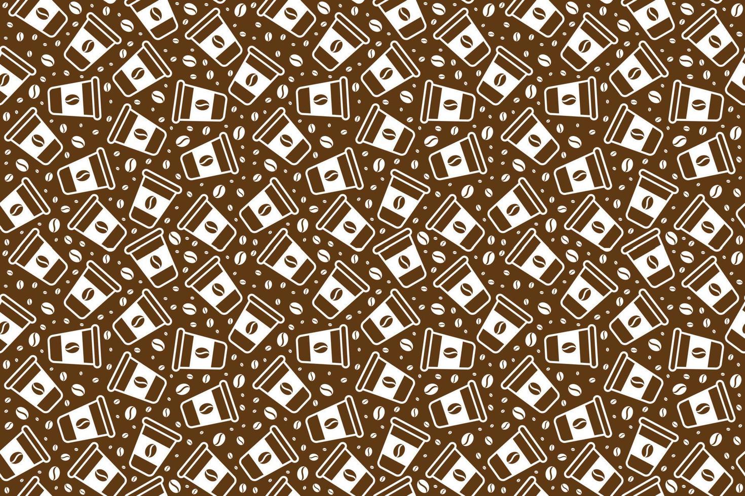 Coffee seamless pattern on brown background vector design