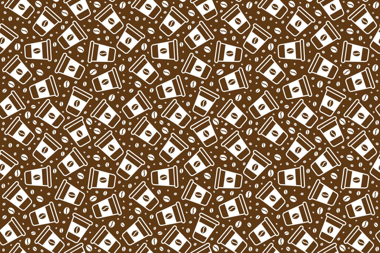 Coffee seamless pattern on brown background vector design