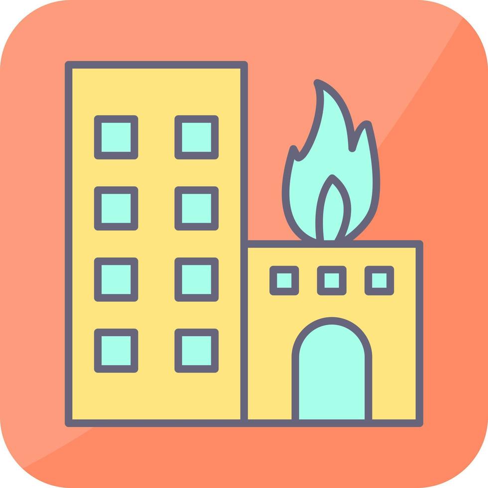 Unique Burning Building Vector Icon