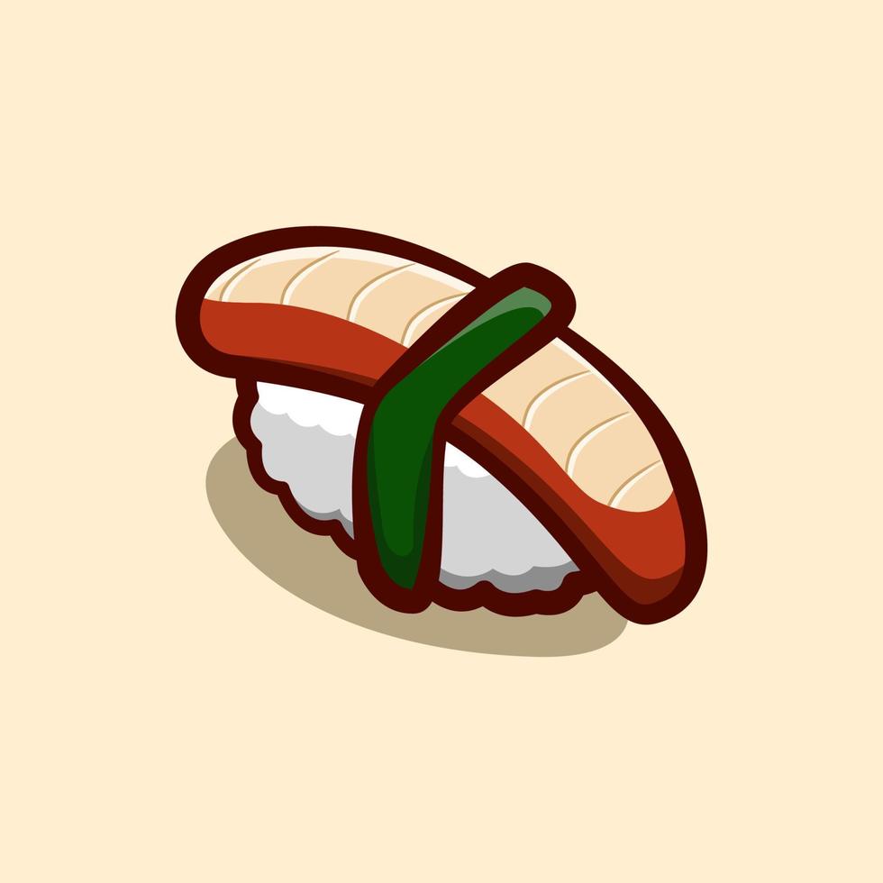 eel sushi cartoon illustration concept vector