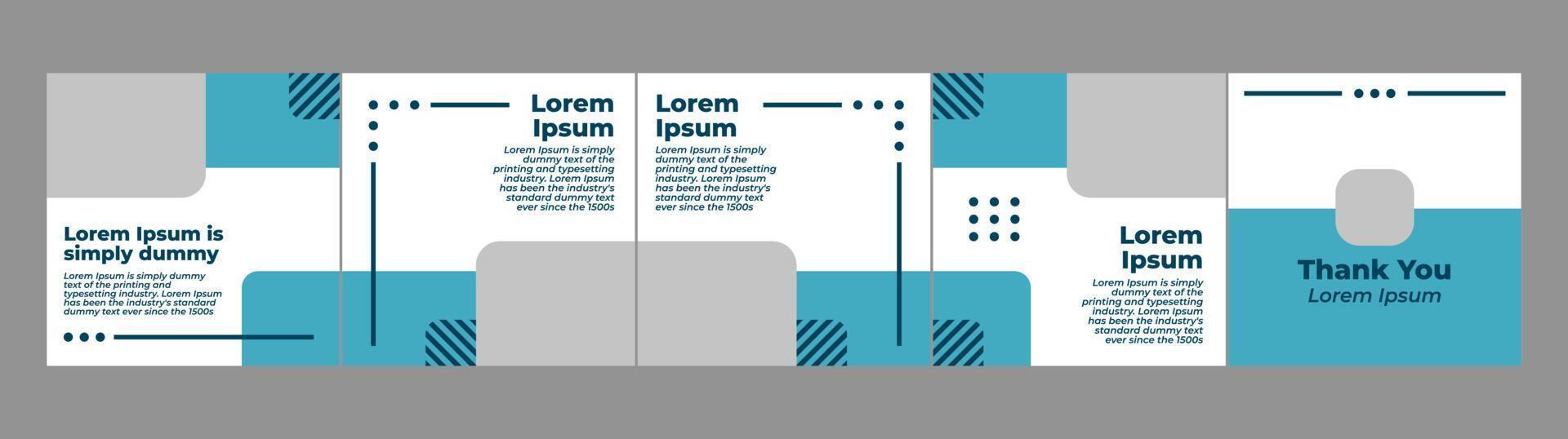 maqueta de plantilla de carrusel con tema azul para publicación en redes sociales vector