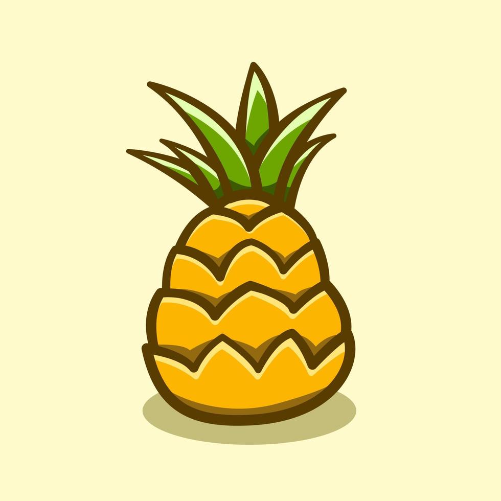 concepto de ilustración de dibujos animados de fruta de piña vector