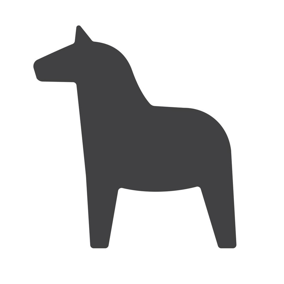 Vector black outline Scandinavian Swedish horse