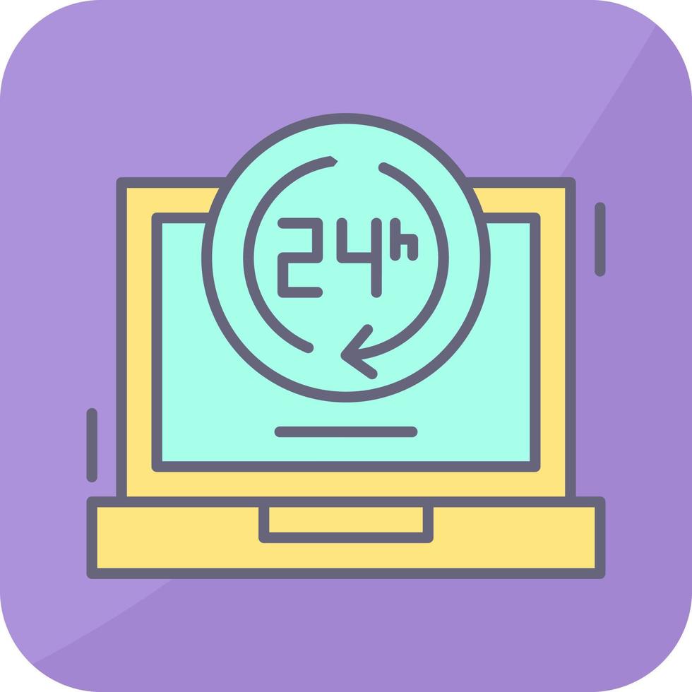 24 Hours Vector Icon