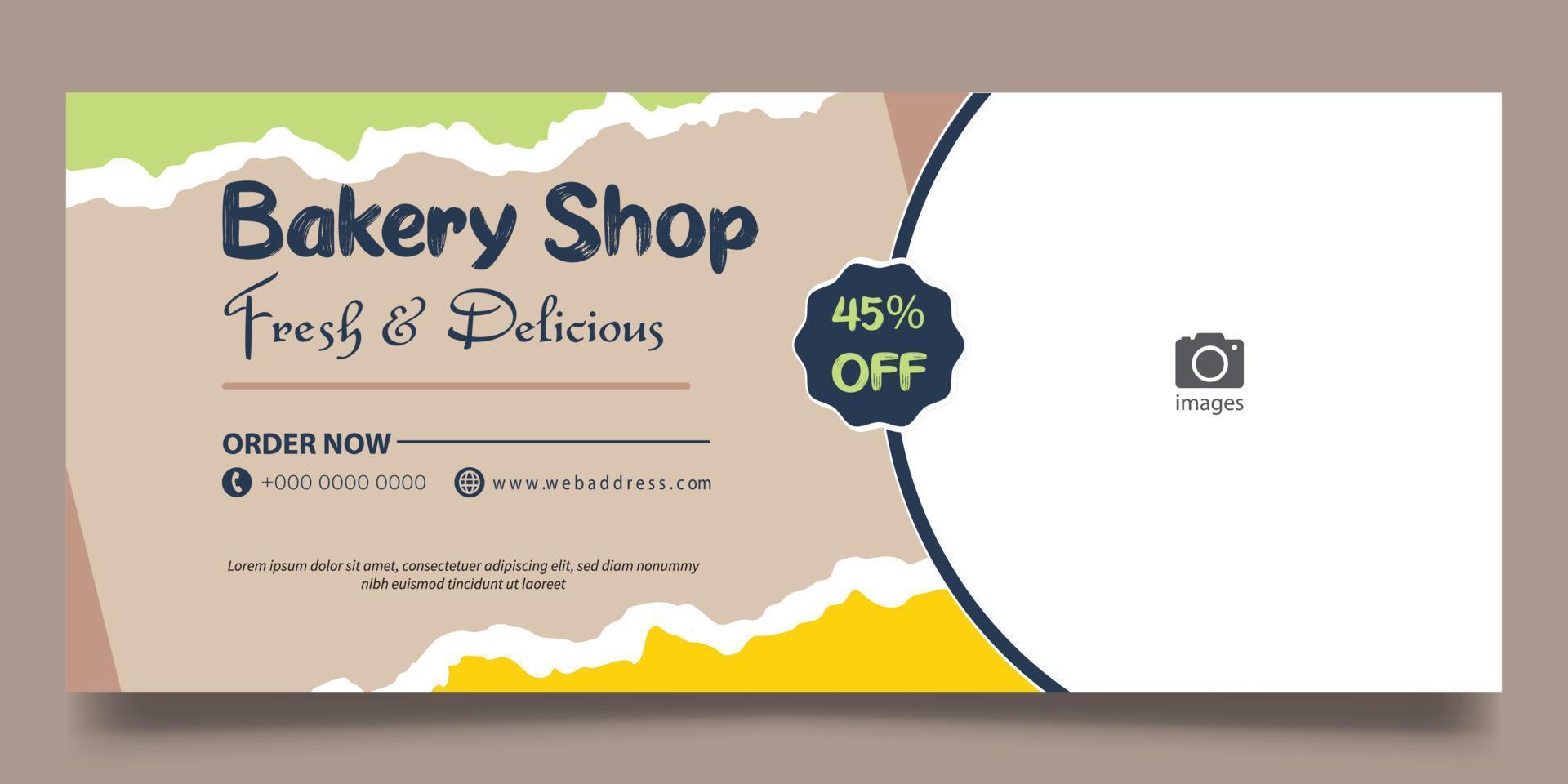 Bakery shop web banner vector