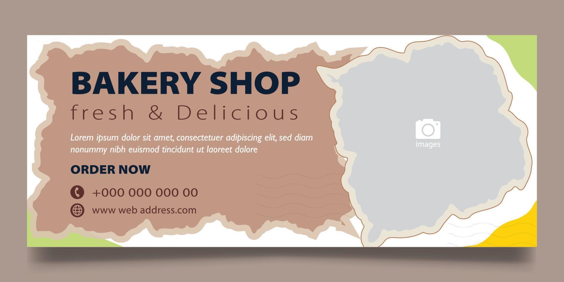 Bakery shop web banner vector