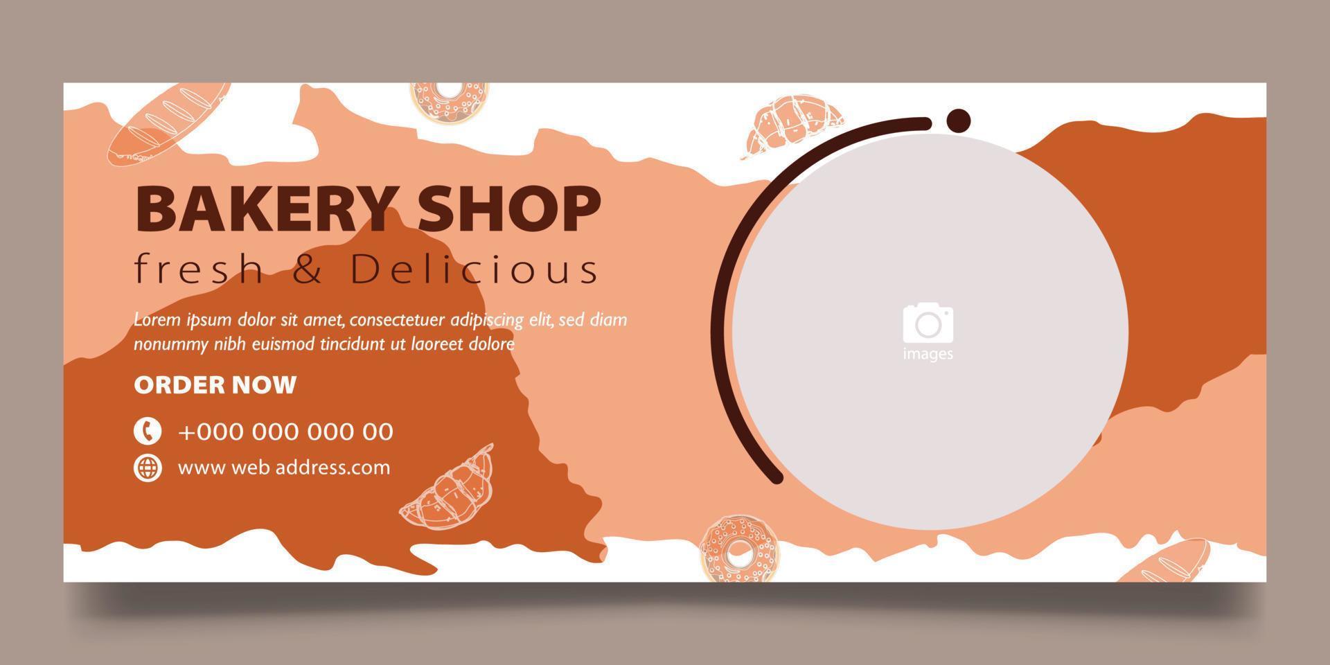 Bakery shop web banner vector
