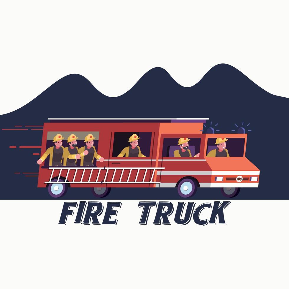 Fire Truck nice illustration poster vector