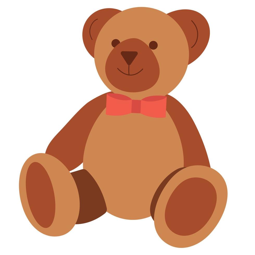 Toy brown bear. Children s joy and happiness. Vector. vector