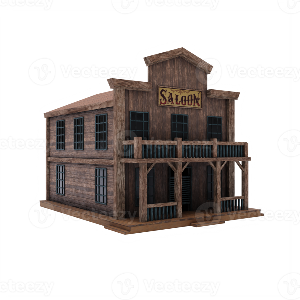 3d Wild west saloon building png