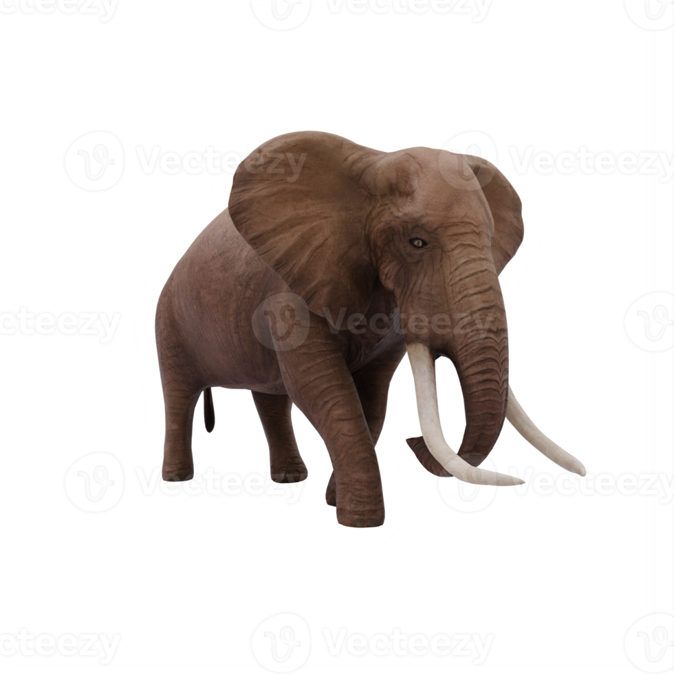 3D-afrikanischer Elefant isoliert png