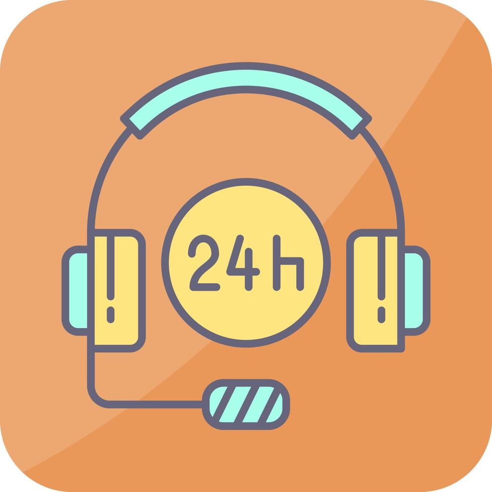 24 Hours Support Vector Icon