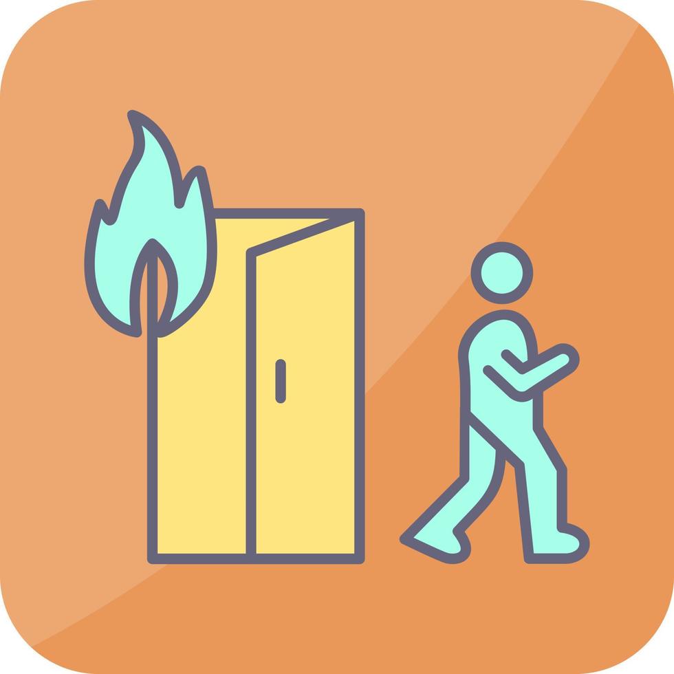 Unique Running from Fire Vector Icon