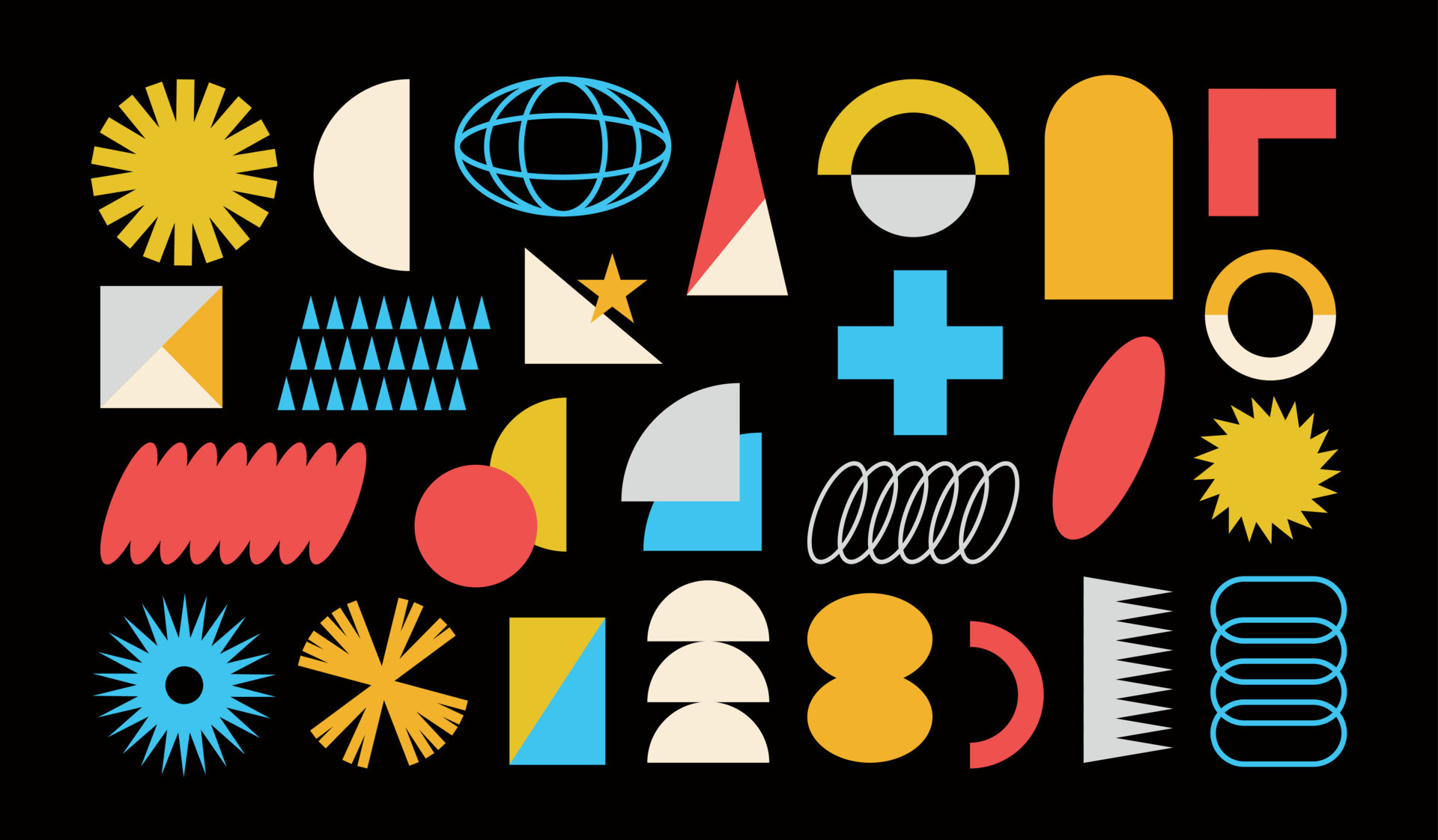 Geometric abstract shape element. neo retro geometry design vector