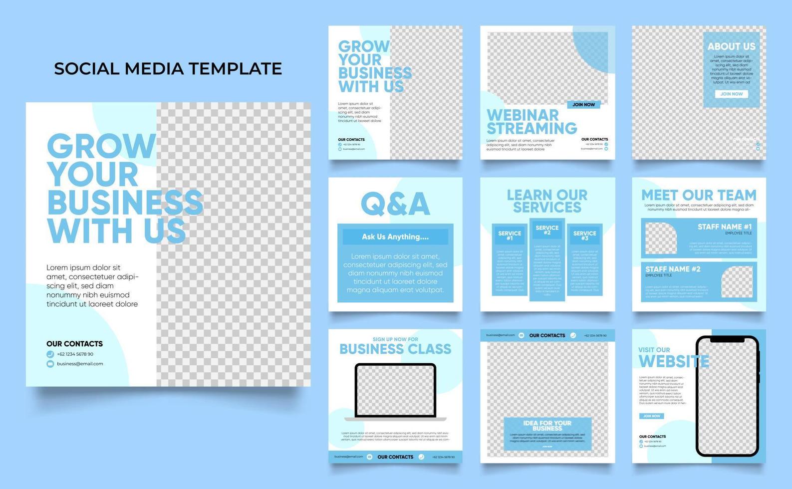 Social media template business agency for digital marketing and business sale promo vector