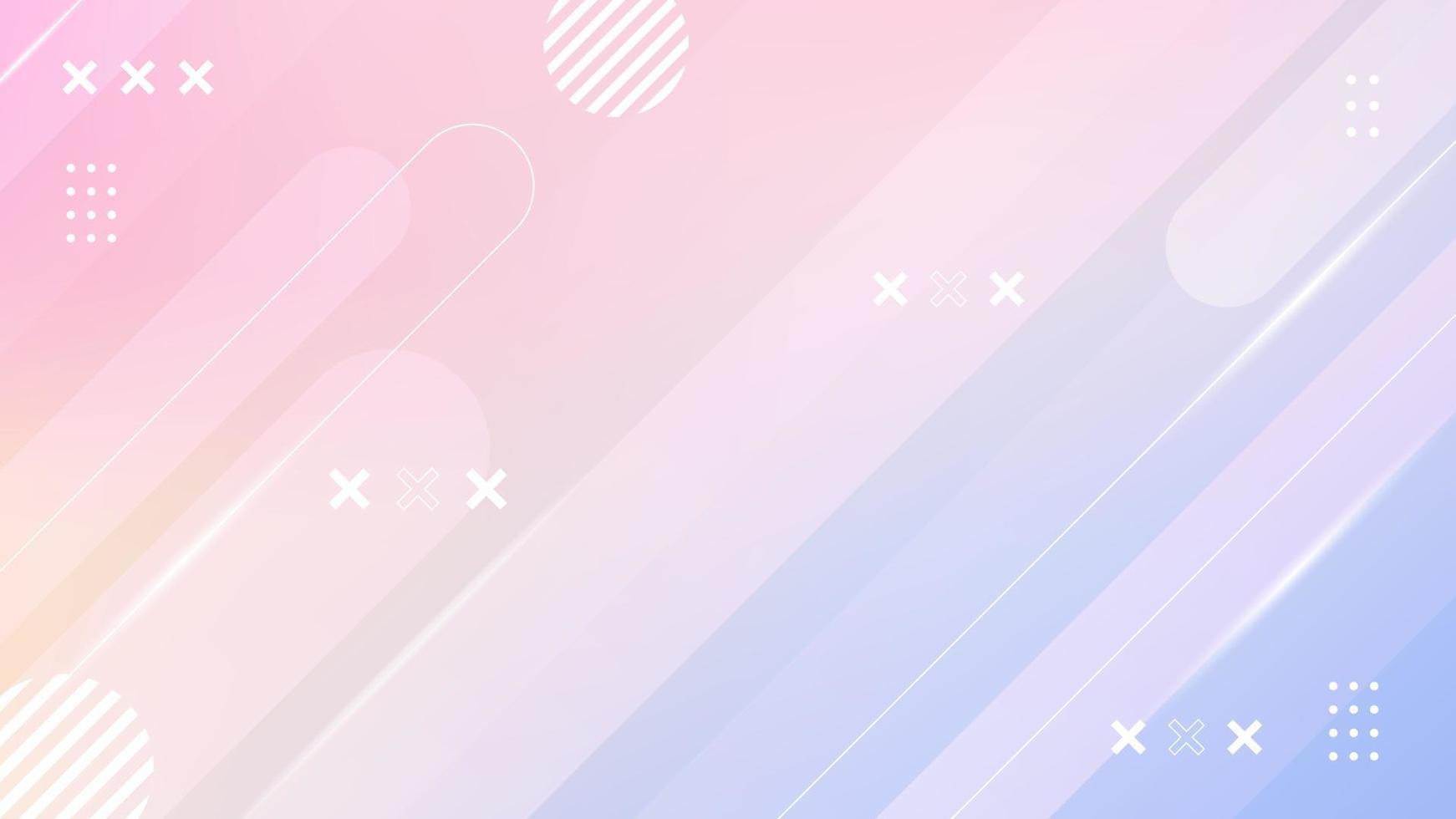 Pastel Gradient Abstract Background with Modern Memphis Ornament vector