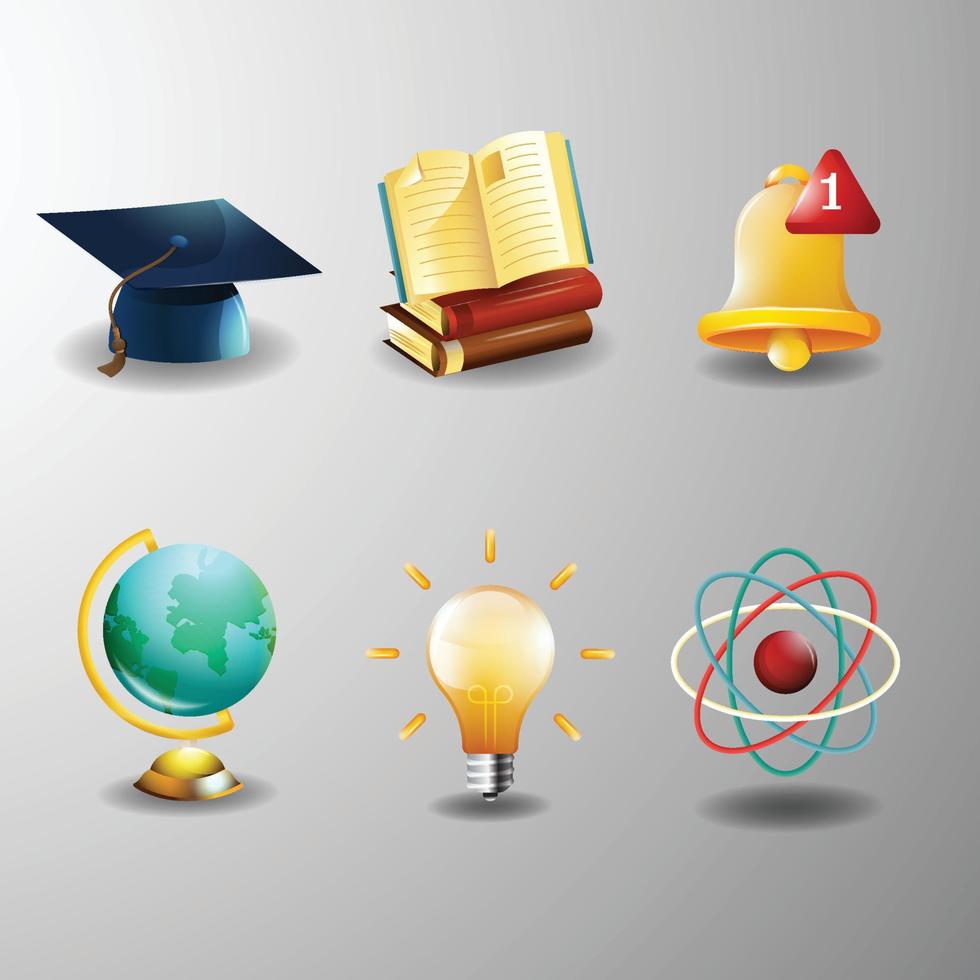 icono de la aplicación de educación en 3d vector