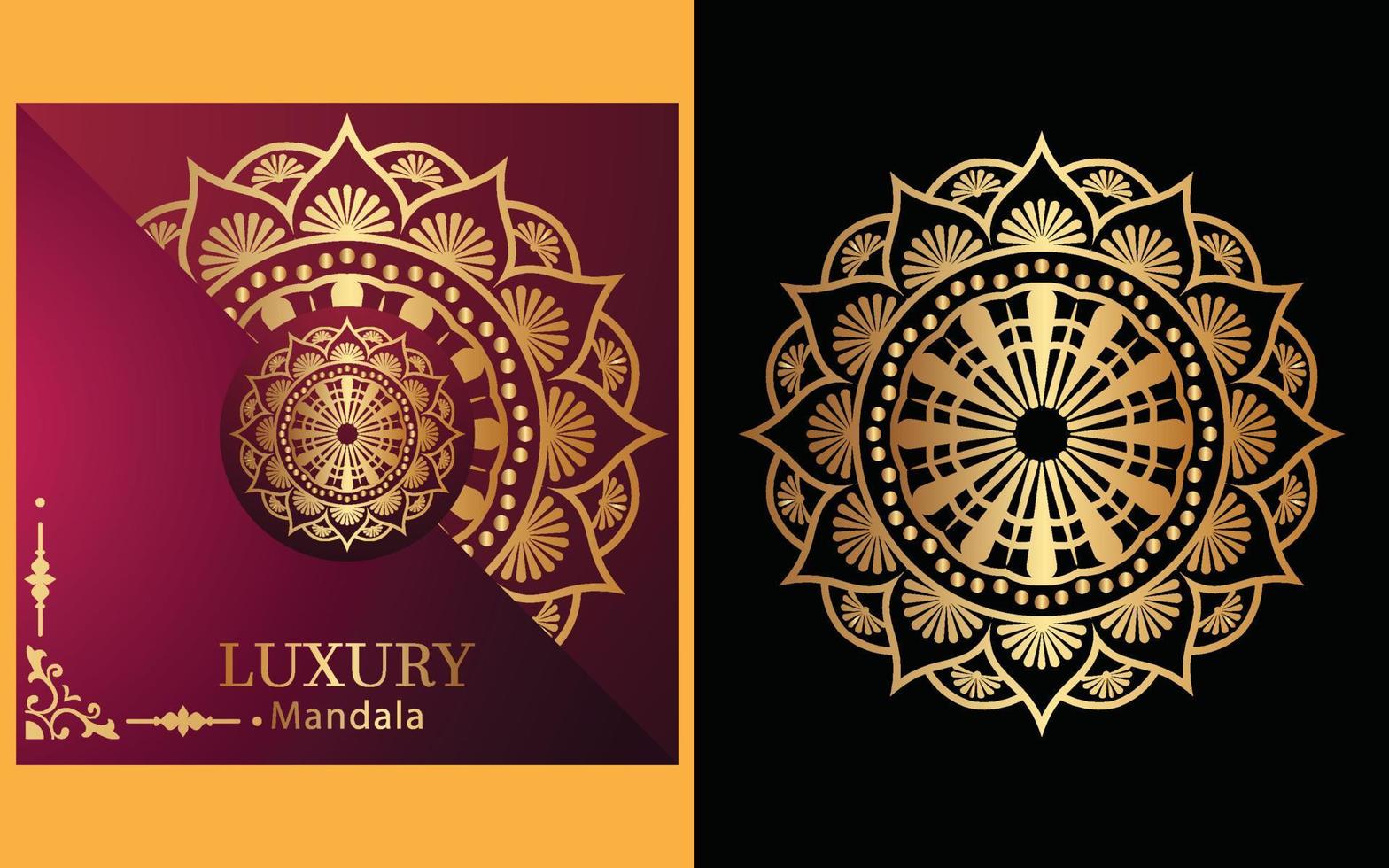 luxury ornamental mandala design background in gold color for yourself vector