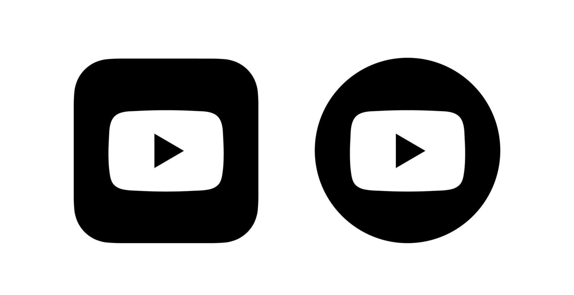 Black Youtube Logo Vector, Youtube icon vector, Youtube symbol free
