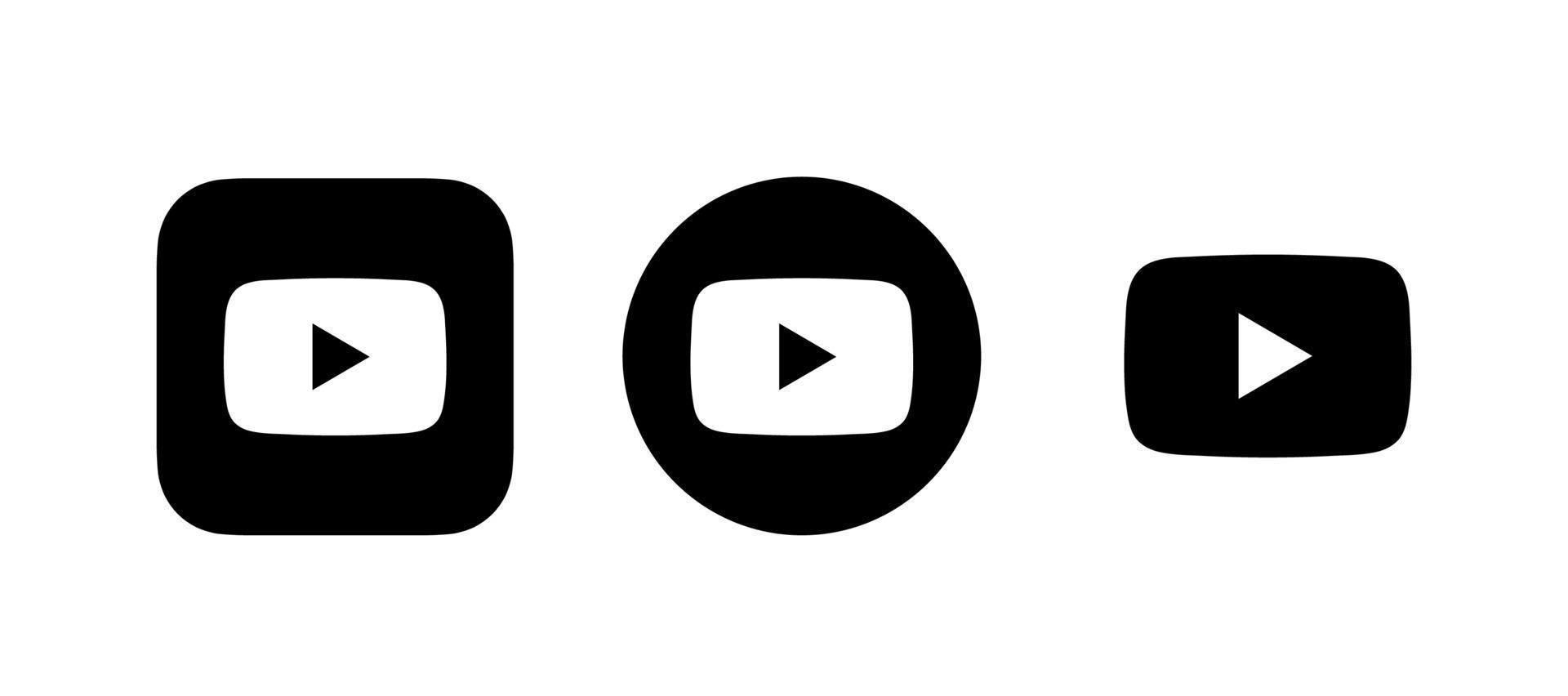 vector de logotipo de youtube negro, vector de icono de youtube, vector