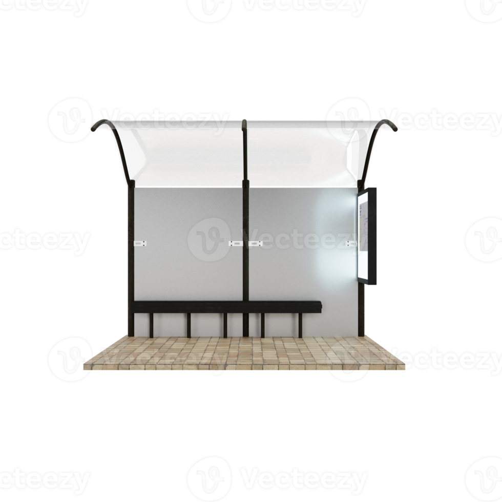 3d bus stop isolated png
