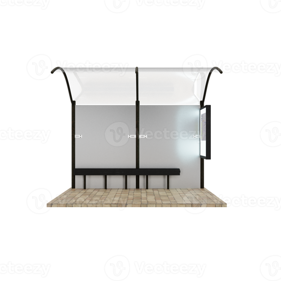 arrêt de bus 3d isolé png