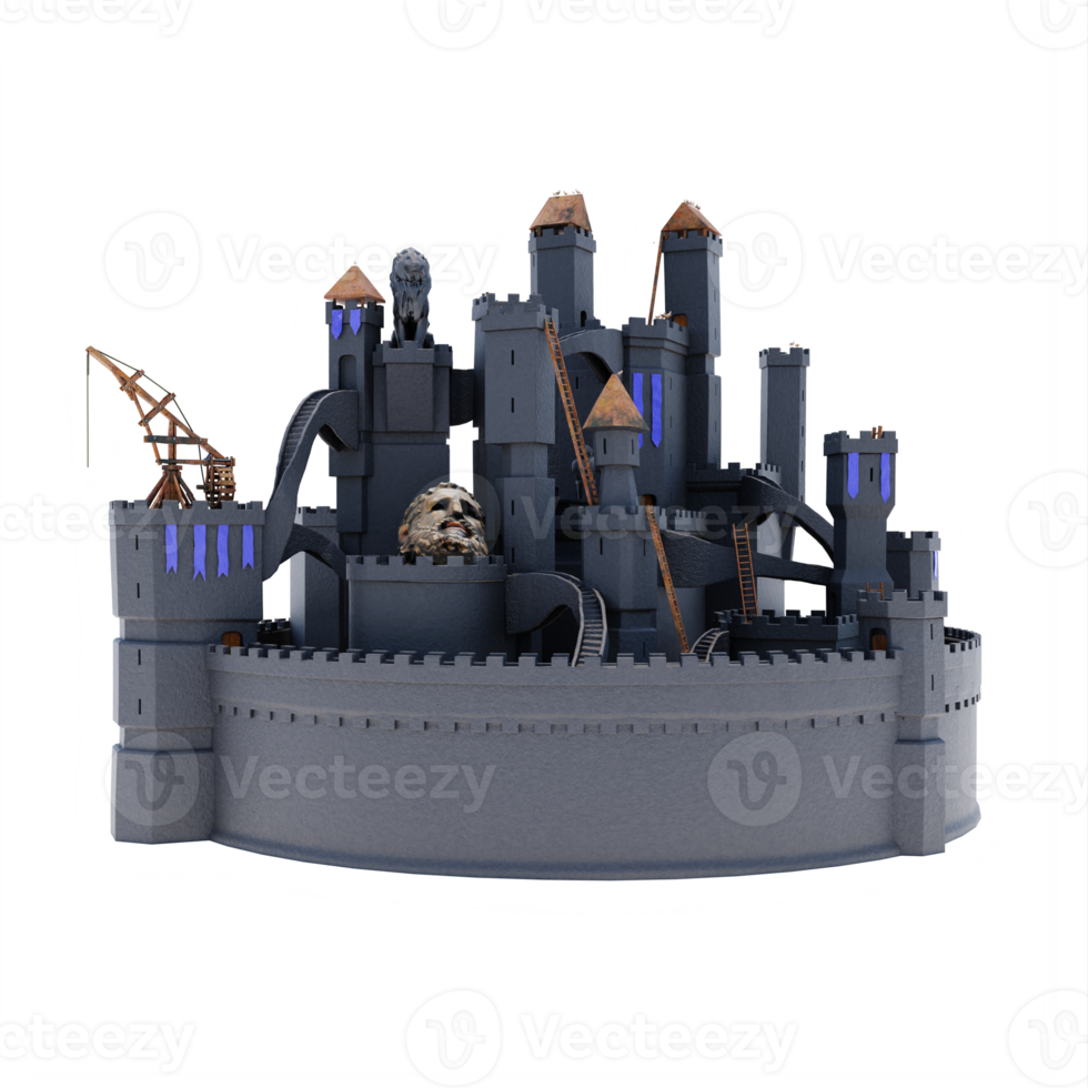 3d castle isolated png