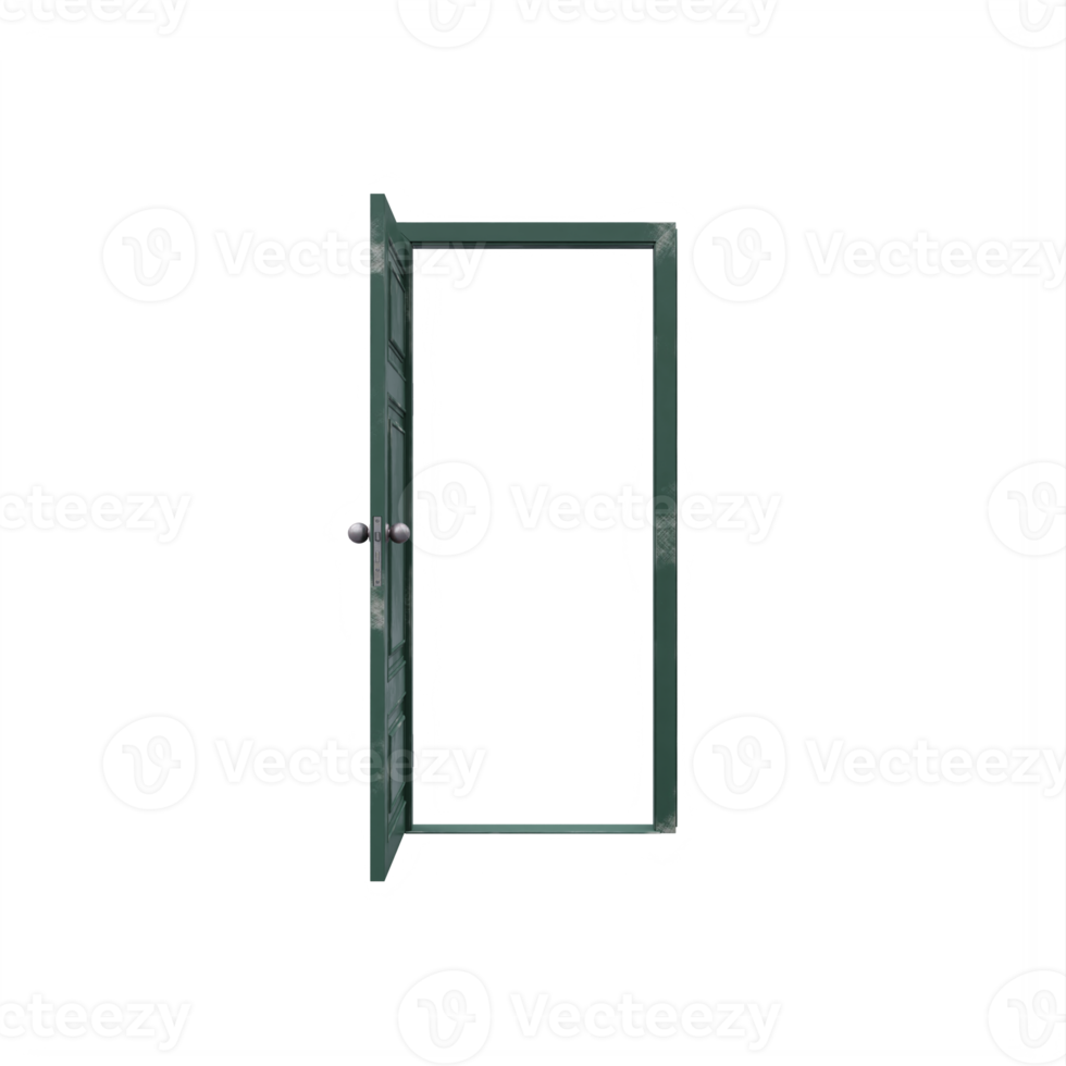 porta aberta verde isolada png